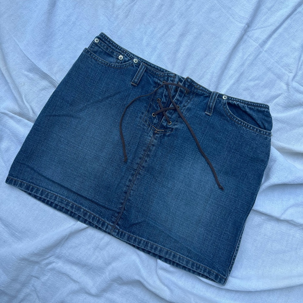 y2k denim mini skirt